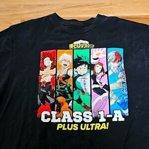 My Hero Academia Black Tee Sz XL